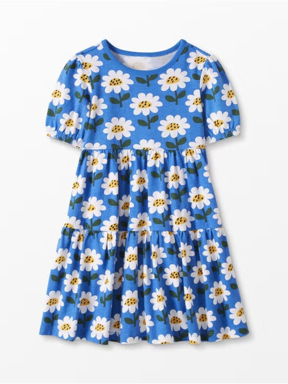 Hanna Andersson Blue Daisy Tiered Dress